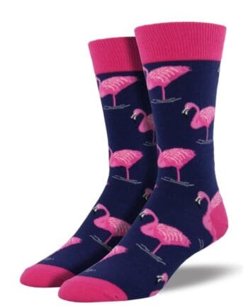 "Flamingo" Men's Novelty Crew Socks by Socksmith