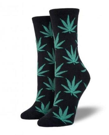 "Pot Leaves" Women's Novelty Crew Socks by Socksmith