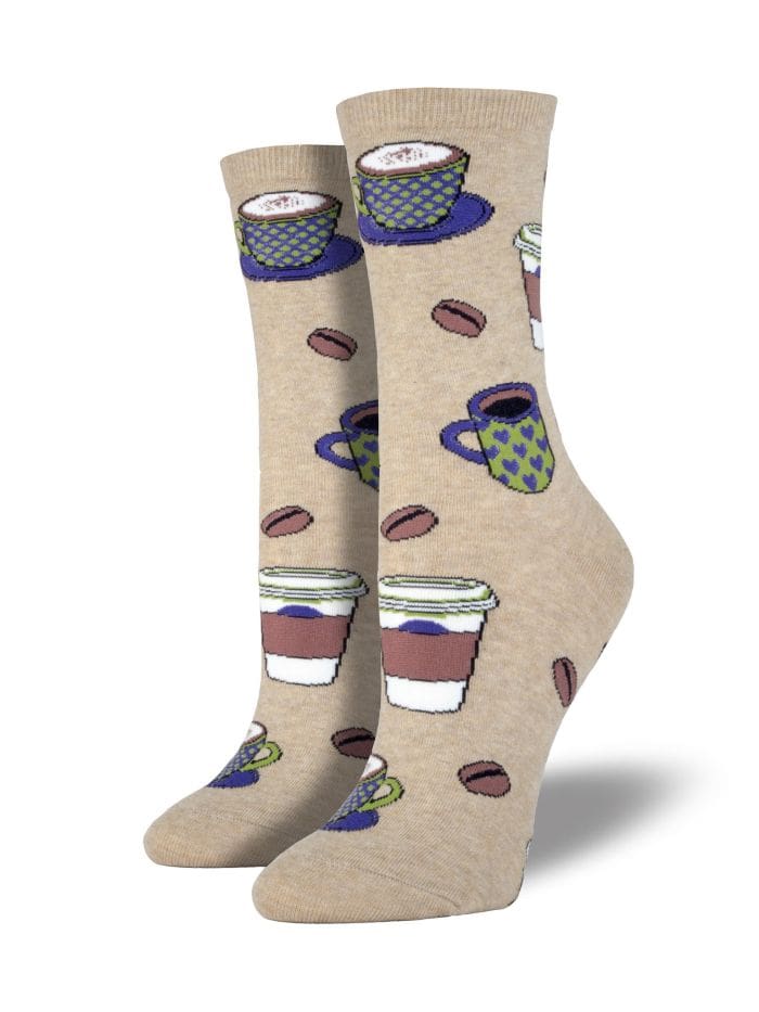 "Love You A Latte" Women's Novelty Crew Socks by Socksmith