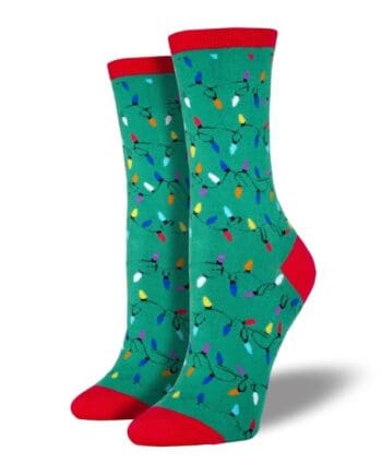 "Christmas Lights" Women's Novelty Crew Socks by Socksmith