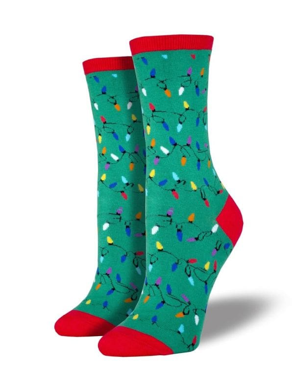 "Christmas Lights" Women's Novelty Crew Socks by Socksmith