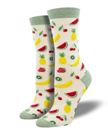 "Let's Get Fruity" Bamboo Women's Novelty Crew Socks by Socksmith