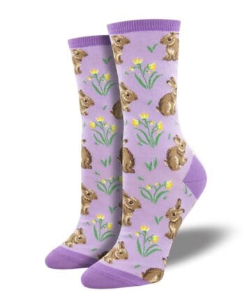 "Relaxed Rabbit" Women's Novelty Crew Socks by Socksmith