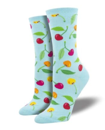 "Cherries" Women's Novelty Crew Socks by Socksmith