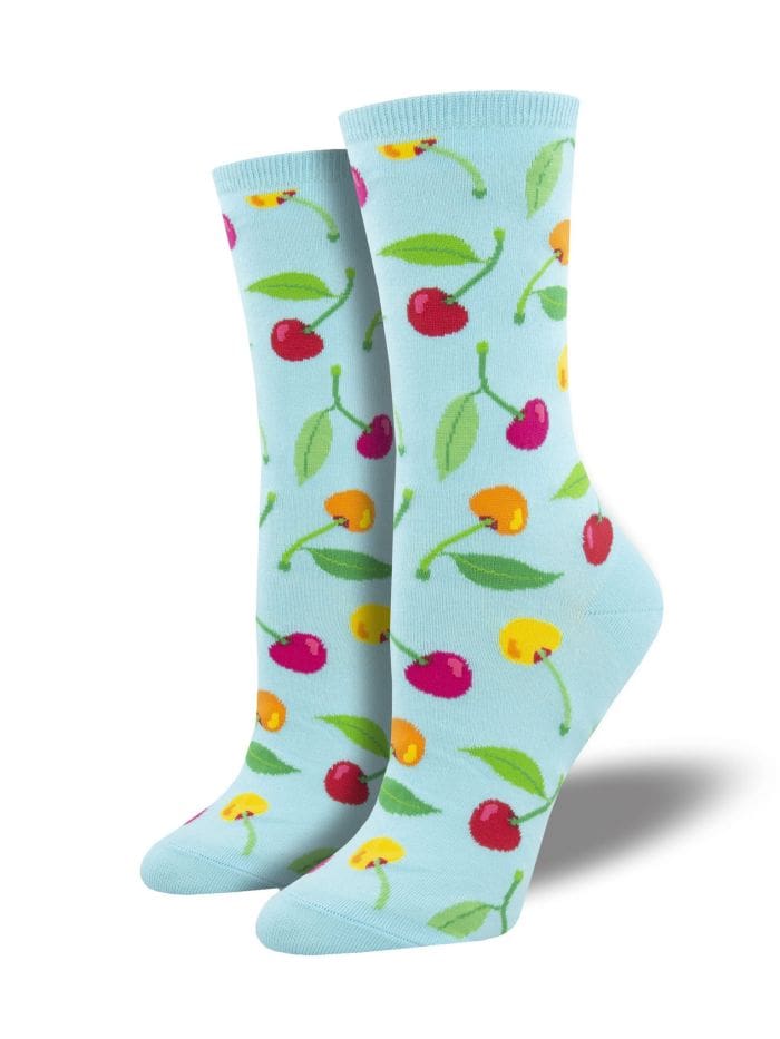 "Cherries" Women's Novelty Crew Socks by Socksmith
