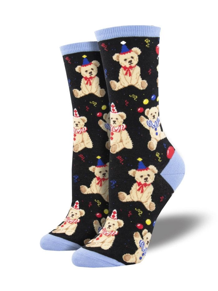 "Party Bear" Women's Novelty Crew Socks by Socksmith