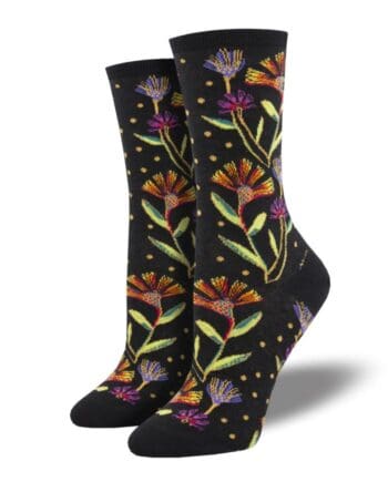 "Wildflowers" Laura Burch Women's Novelty Crew Socks by Socksmith