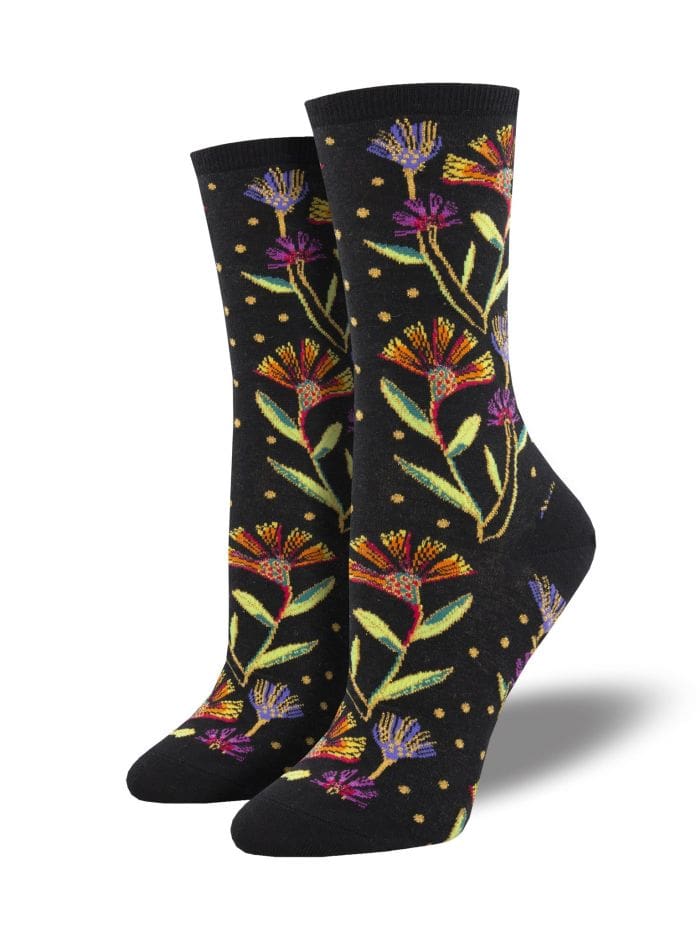"Wildflowers" Laura Burch Women's Novelty Crew Socks by Socksmith