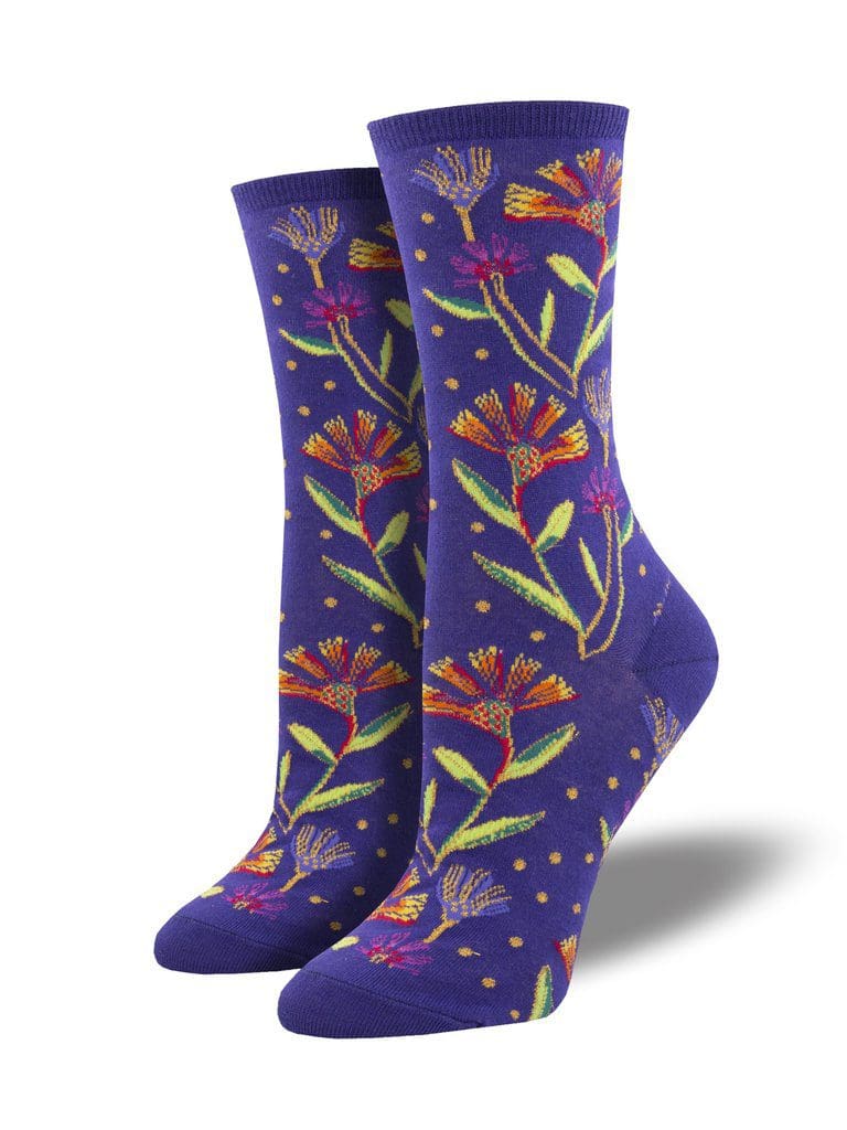 "Wildflowers" Laura Burch Women's Novelty Crew Socks by Socksmith