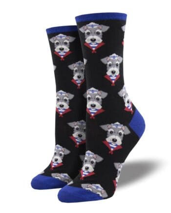 "Snazzy Schnauzer" Women's Novelty Crew Socks by Socksmith