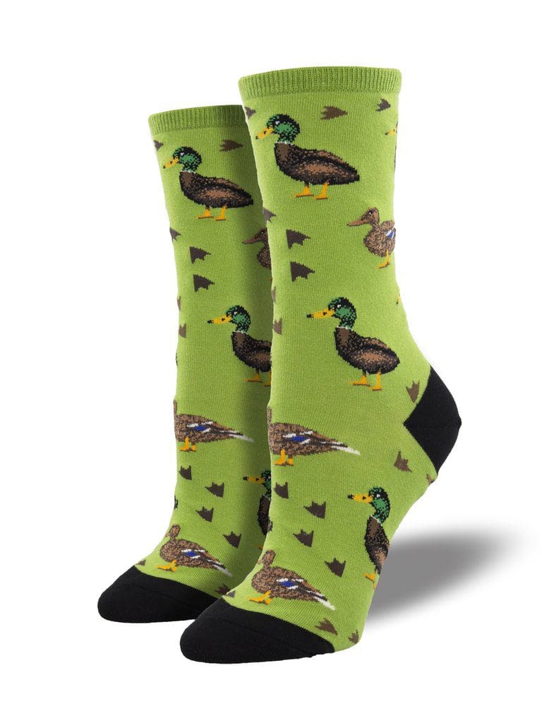"Lucky Ducks" Women's Novelty Crew Socks by Socksmith