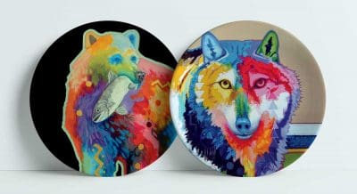 "Big Wolf & Catch of the Day" 7.5 inch Indigenous Collection Signature Plates Box Set