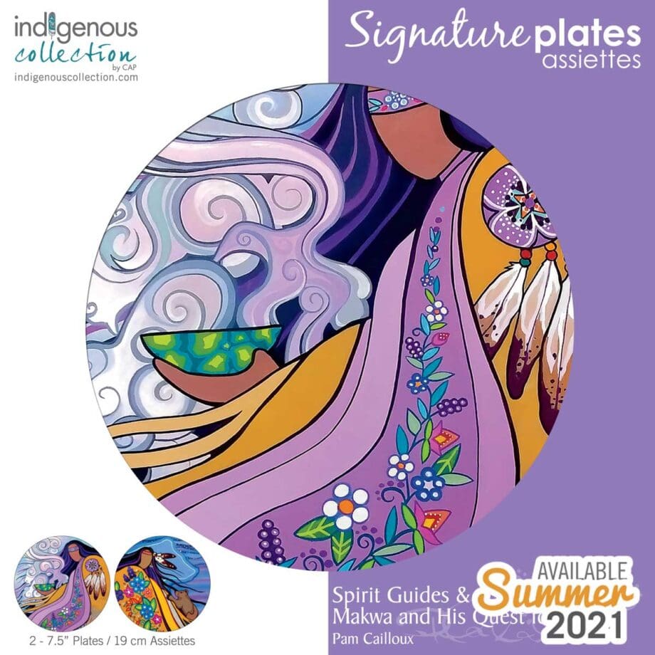 "Spirit Guides & Makwa And His Quest For Honey" 7.5 inch Indigenous Collection Signature Plates Box Set