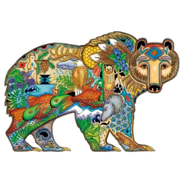 "Grizzly Bear" 6" x 6" Ceramic Trivet by Artist Sue Coccia