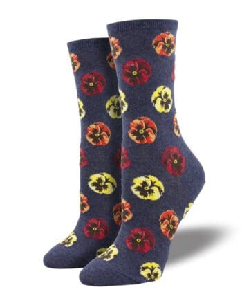 "Blooming Pansies" Women's Novelty Crew Socks