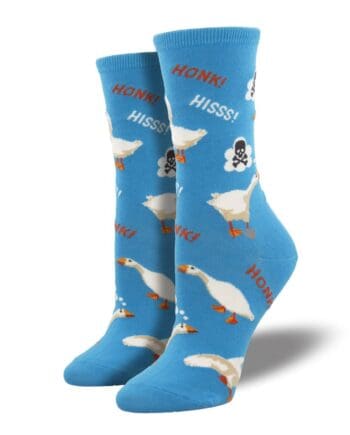 "Honk Honk" Women's Novelty Crew Socks Blue