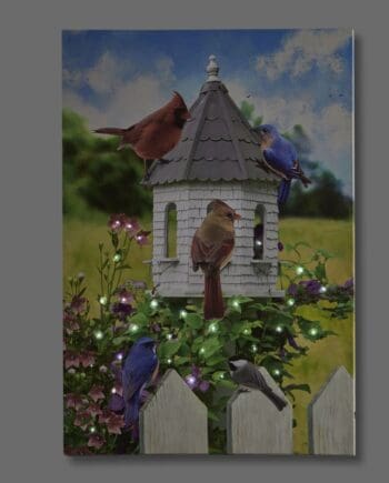 23.6" x 15.8" LED Birdhouse Wall Art Canvas Print with Timer