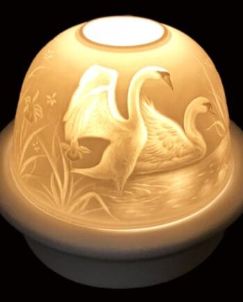 5" Swan Lake Candle Dome Light with Candle Plate