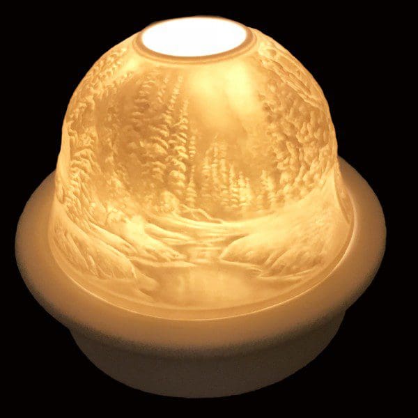 5" Winter Scenery Candle Dome Light with Candle Plate