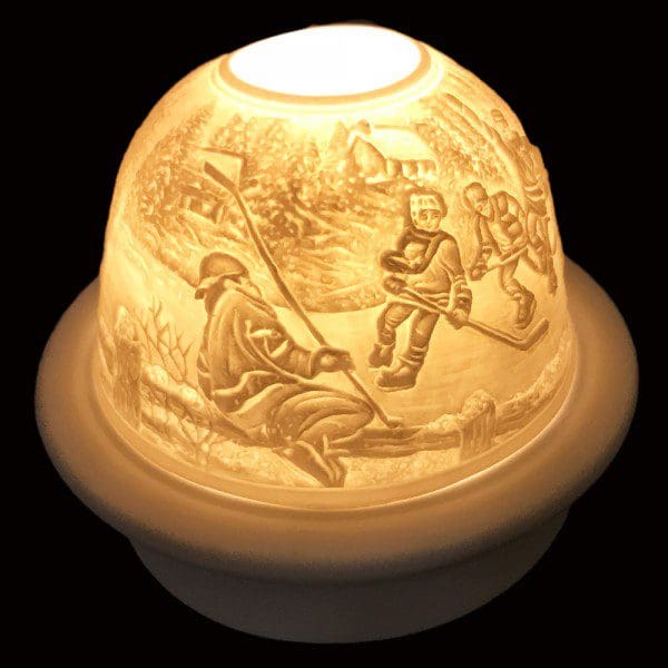 5" Ice Hockey Candle Dome Light with Candle Plate