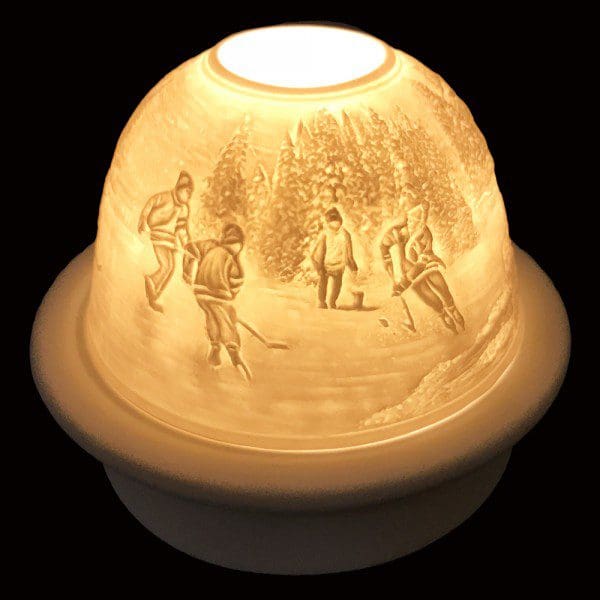 5" Ice Hockey Candle Dome Light with Candle Plate