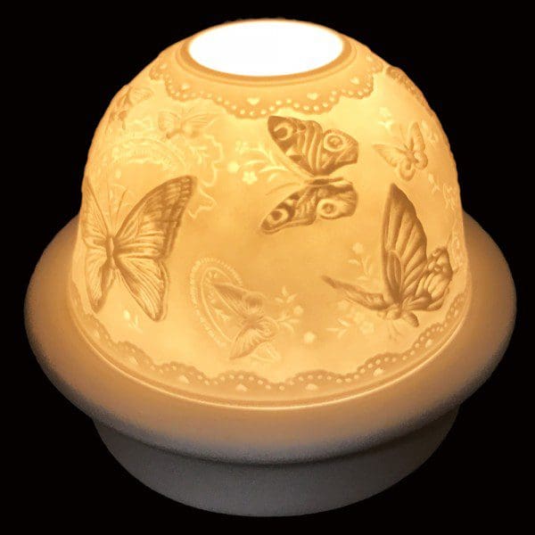 5" Big Butterflies Candle Dome Light with Candle Plate