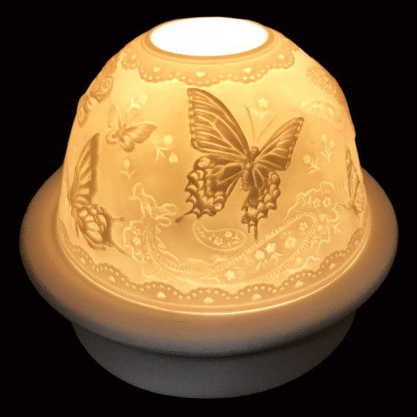 5" Big Butterflies Candle Dome Light with Candle Plate