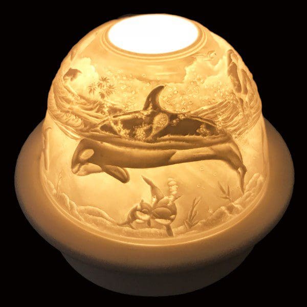 5" Whale Candle Dome Light with Candle Plate