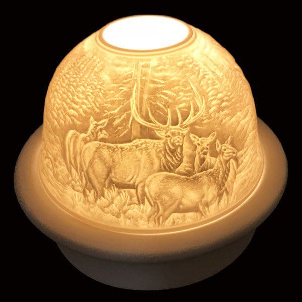 5" Reindeer Candle Dome Light with Candle Plate