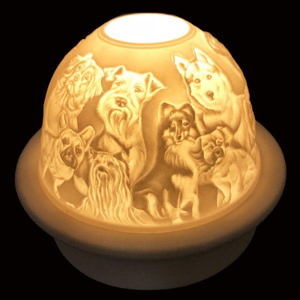 5" Dogs Candle Dome Light with Candle Plate