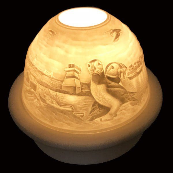5" Puffins Candle Dome Light with Candle Plate