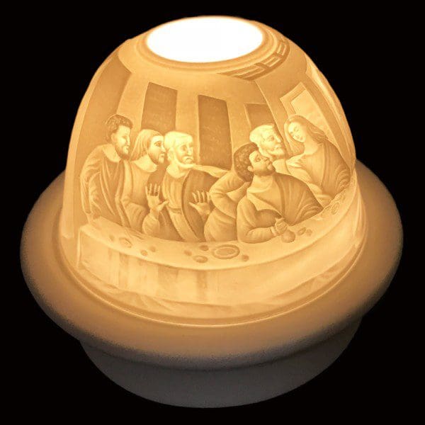 5" Last Supper Candle Dome Light with Candle Plate