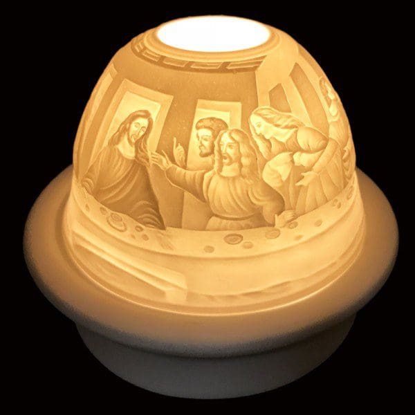 5" Last Supper Candle Dome Light with Candle Plate