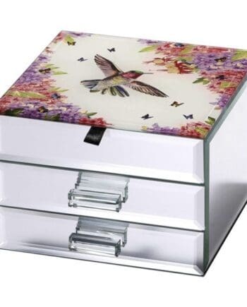 Spirit of Summer Hummingbird 6" x 6" Jewelry Box with 3 Tiers