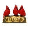 7" Beautiful Vibrant Red Cardinals Welcome Sign Statue for Home or Garden Decor