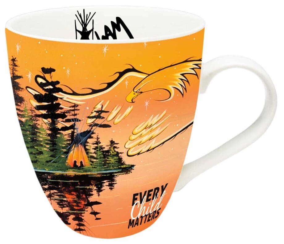 Eagle Protector - Every Child Matters Art Mug by Indigenous Artist William Monague