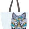 Alpha Wolf 20" x 15" Art Tote Bag by Indigenous Artist Micqaela Jones