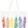 Pride Feathers 20" x 15" Art Tote Bag by Indigenous Artist Patrick Hunter