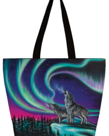 Sky Dance - Wolf Song 20" x 15" Art Tote Bag by Indigenous Artist Amy Keller-Rempp