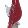 9.75" Red parrot blown glass figurine