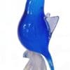 9.75" blue parrot blown glass figurine