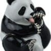 3.6" large panda crystal studded jewelry trinket box