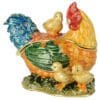 2.4" Mother Hen & Chicks Crystal Studded Jewelry Trinket Box