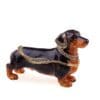 3.4" Black Dachshund Crystal Studded Jewelry Trinket Box