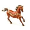 4.8" Galloping Horse Crystal Studded Jewelry Trinket Box