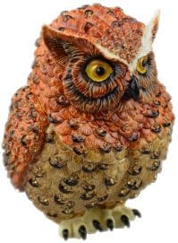 5.4" Big Owl Crystal Studded Jewelry Trinket Box