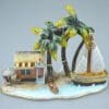 6" Tropical Island with Hut and Sailboat Crystal Studded Jewelry Trinket Box