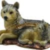 3.6" Wolf and Cub Crystal Studded Jewelry Trinket Box