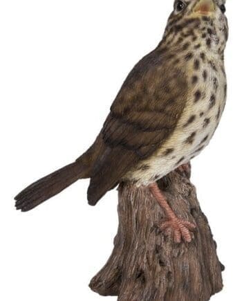 7.68" Motion Activated Singing Songbird Standing On Stump