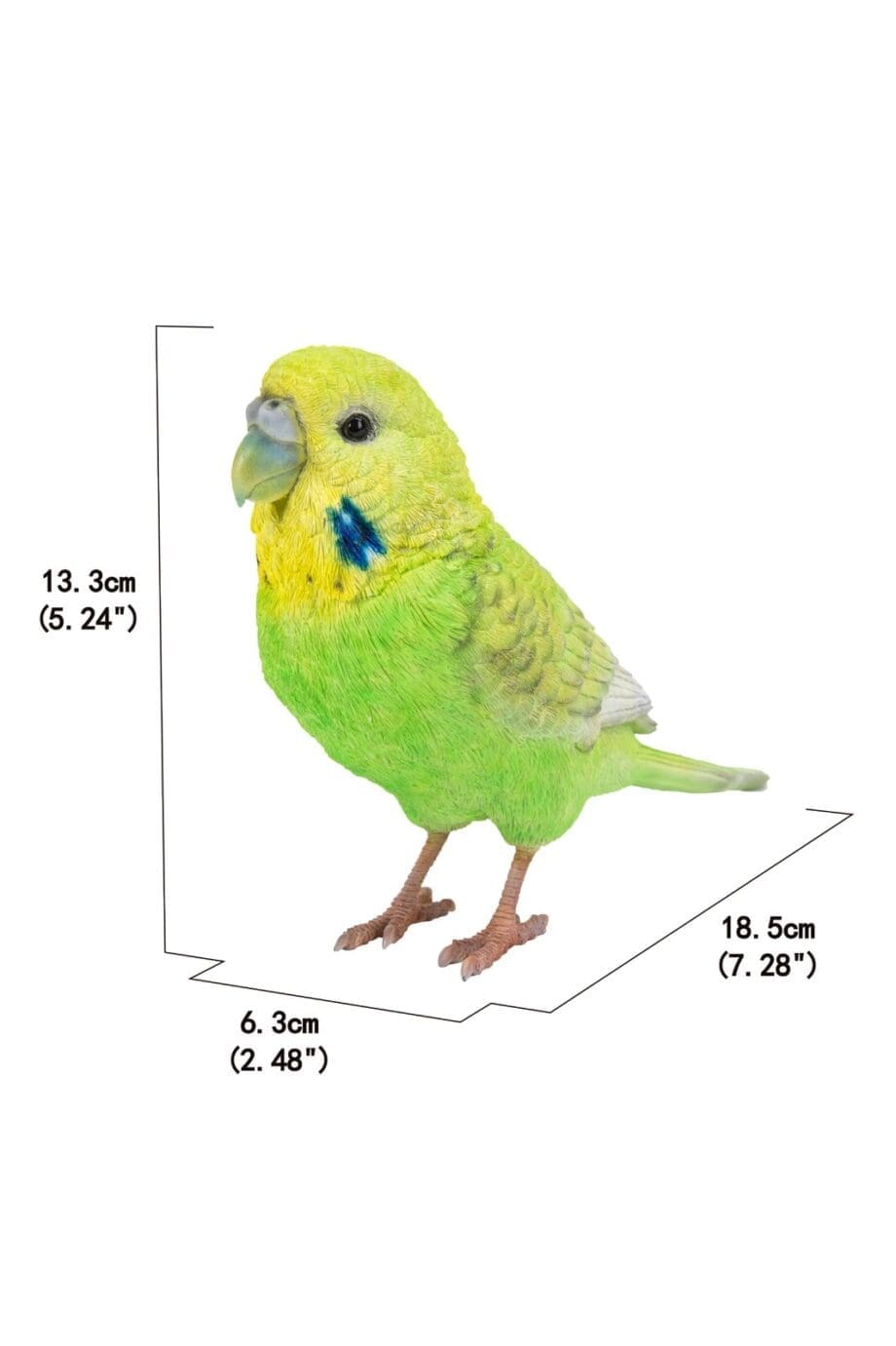 5" Green Budgerigar with Iron Foot